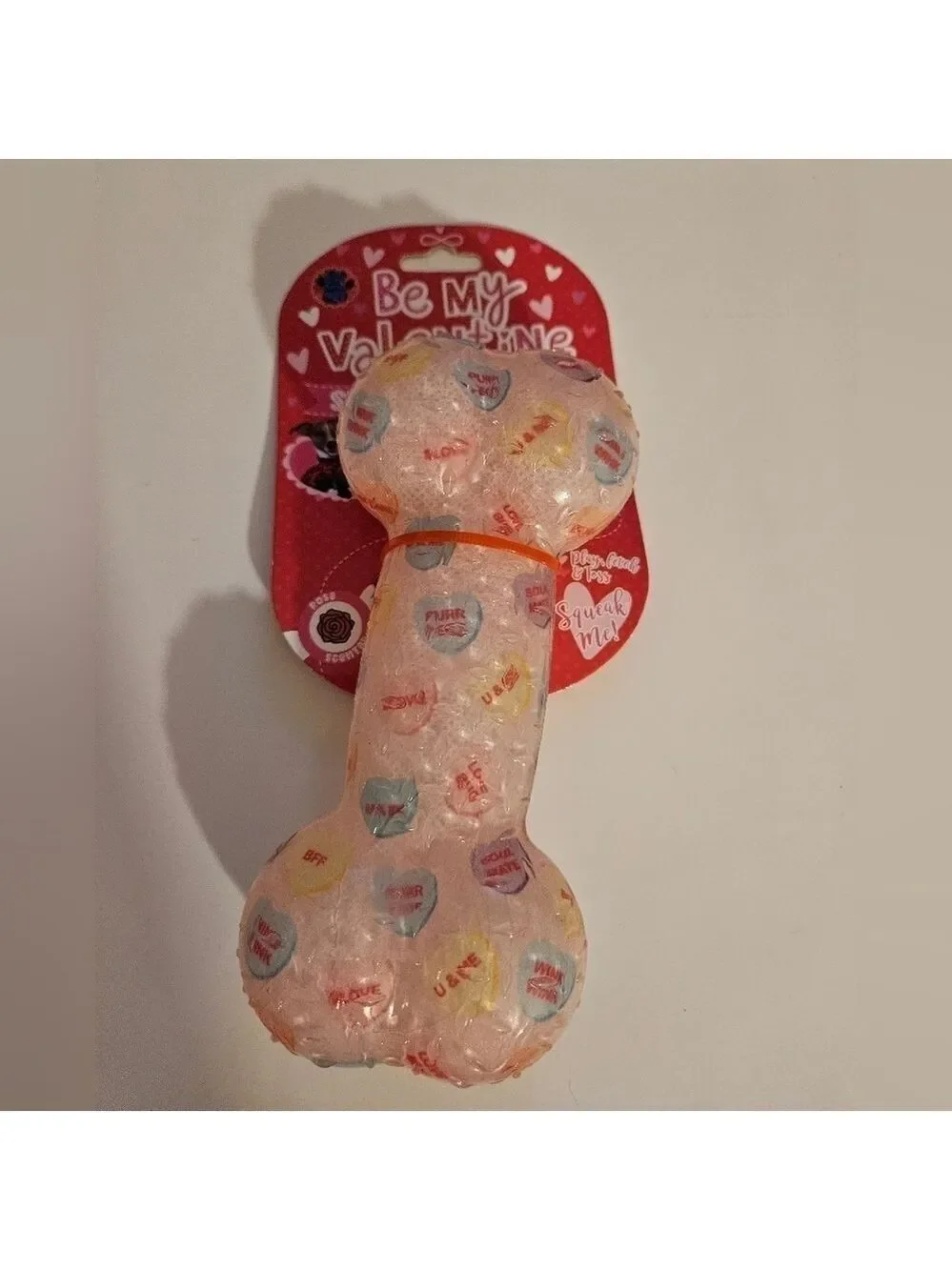 European Home Designs Squeaky Bone Dog Toy Rose Scented